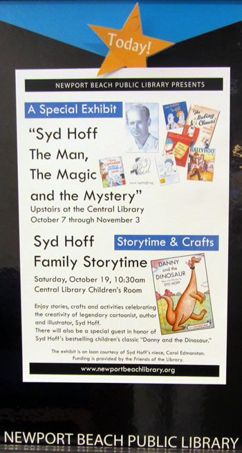 Exhibit Poster for Syd hoff Exhibit at Newport Beach Public Library
